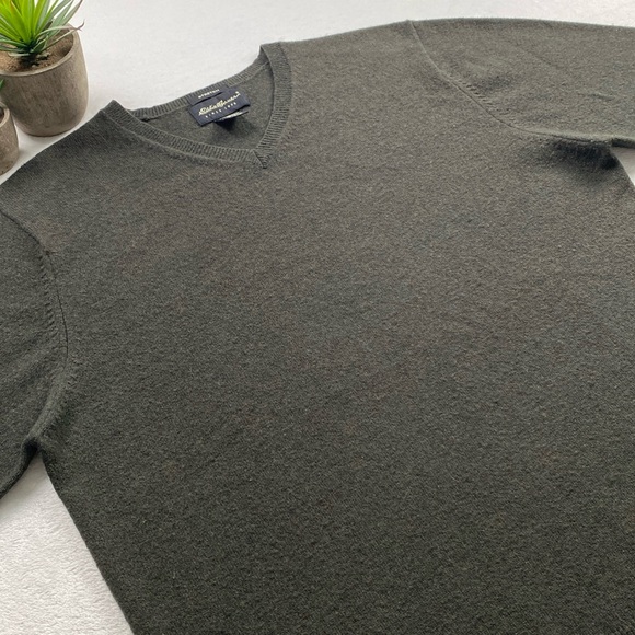 Eddie Bauer Stretch Lambswool Blend Knit Long Sleeve V Neck Pullover Sweater - Picture 3 of 14